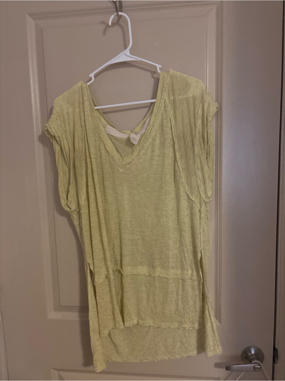 We The Free Pale Yellow V-Neck Tunic Top